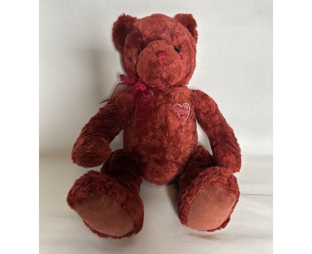 Vintage 1964 GUND Amore Plush Teddy Bear by Gund 12" Plush Stuffed Bear Red